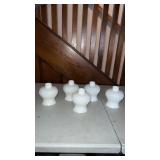 5 White Glass Globes for Hanging Light