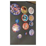 12 Political Pins , Jennings Bryan, Kennedy Kerry