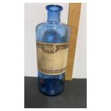 Dole & Olcott Blue Glass Medicine Bottle