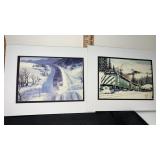 Winter train travel art   ï¿½ Burlington twin