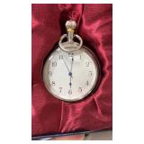 Pocket watch with train on back