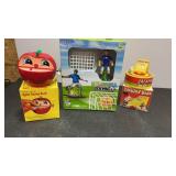 3 Toy Banks, Football, Apple & Jackpot