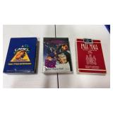 1 sealed and 2 opened decks of playing cards