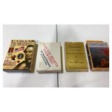 4 opened decks of playing cards