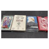 4 Decks Playing Cards WWII, Alaska Branding Iron