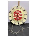 Vintage Sun Drop Plastic Wall Clock, Works,