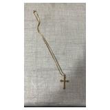 Gold tone cross necklace