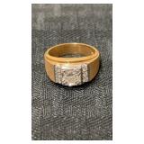 14k menï¿½s gold ring 10.3 grams. .56 ct  diamond