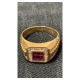 14k gold ring 6.7 grams.  .16 ct diamonds