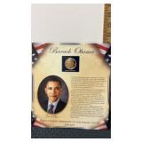 Barack Obama presidential medal and stamps with