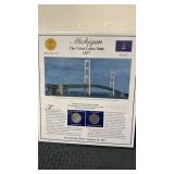 Michigan The first statehood Quarters and stamps