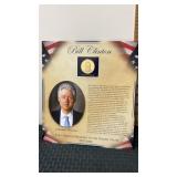 William J Clinton presidential medal and stamps