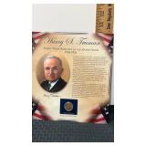 Harry S Truman  presidential  $1 coin  and stamps