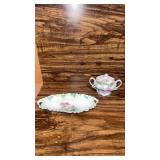 R S Prussia Floral Designed Tray 9.5ï¿½ & Sugar