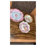 3 Hand Painted Porcelain China Plates & Bowl