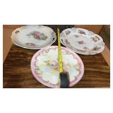 3 Porcelain Floral Plates, 1 is Prussia