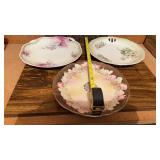 3 Porcelain Floral Plates
