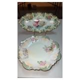 R S Prussia floral oval dish  with handles 12ï¿½