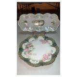 R S Prussia porcelain Decorative floral  plate