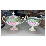 RS Prussia lidded sugar dish and matching creamer
