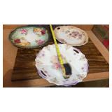 3 Porcelain Floral Plates, Bavaria , Germany