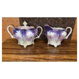 RS Prussia Porcelain China Covered Sugar Bowl &