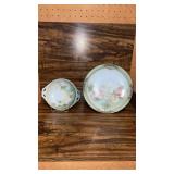 R S Germany Floral Designed Porcelain Items,