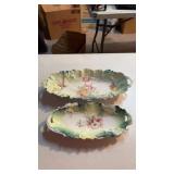 R.S. Prussia German saxe porcelain China trays