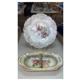 RS Prussia white with pink flowers porcelain