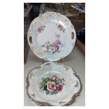 No markings porcelain floral design platter with