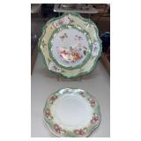 RS Germany porcelain floral design tea cut plate