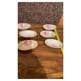 6 Three Crown China Trinket Bowls Hand Painted