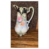 RS Prussia Floral Pitcher , Approx 8ï¿½
