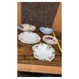 5 Smaller Porcelain Plates, 1 is Royal Rudolstadt