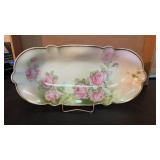 Oblong decorative floral dish made in Germany