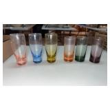2 sets of 3 multicolored  shot glasses