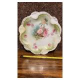 RS Prussia Porcelain China Plate Pink White Roses