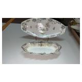 R S Prussia  OVAL FLIRAL PORCELAIN DISH WITH