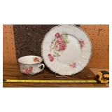 Red & Pink & Rose Pattern Germany Cup & Saucer
