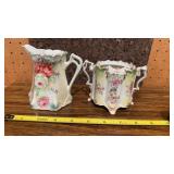 German Creamer & Sugar Bowl Floral Design