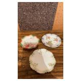 3 small porcelain China plates including BT