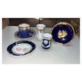 Limoges cobalt plate  4.5ï¿½ , toothpick holders