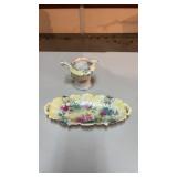 R.S. Prussia Porcelain China dish and Creamer cup