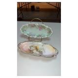 B T C  Germany oval floral dish  9.5ï¿½ and  PT