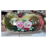 Oblong floral design  porcelain dish  12ï¿½