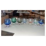 Multicolored brandy /shot glasses