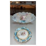 Oval . Porcelain  floral dish  12? and