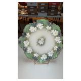R S Prussia porcelain  floral design dish with