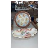 RS Prussia oblong decorative floral design dish