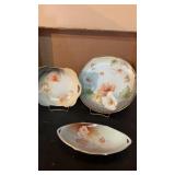 R S Prussia decorative floral dishes